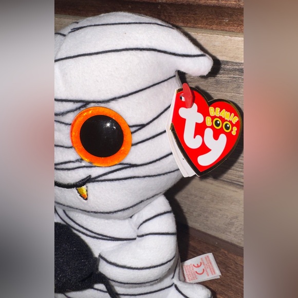 Super Cute Ty Beanie Boo OOOOKY The White Ghost  6" New Birthday Sept 30th - Picture 3 of 10